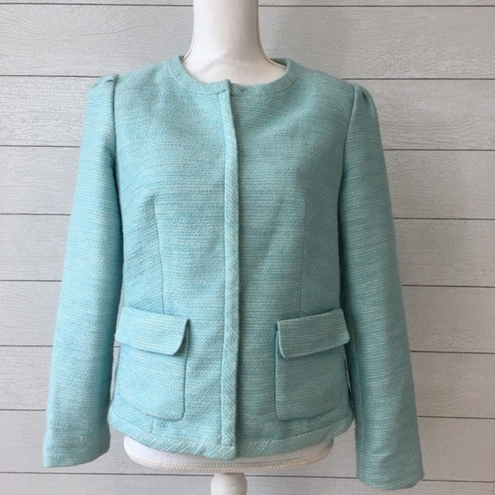 Talbots Bethany Aqua Shimmer Blazer